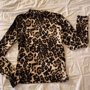 Animal print turtle neck